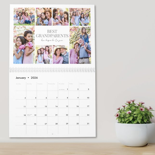 Calendário Grandma Grandpa Photo Collage Calendar (Grandma Grandpa Photo Collage Calendar)