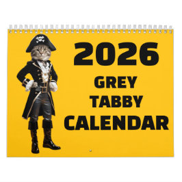 Calendário Grey Tabby Calendar