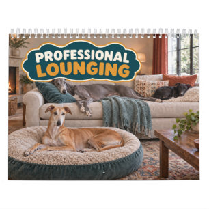 Calendário Greyhound Profissional Engraçado Relaxando