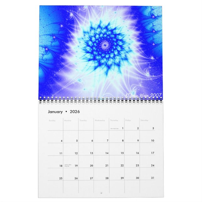 Calendário Grinalda de cobre, Fractals, 2007 (Jan 2026)