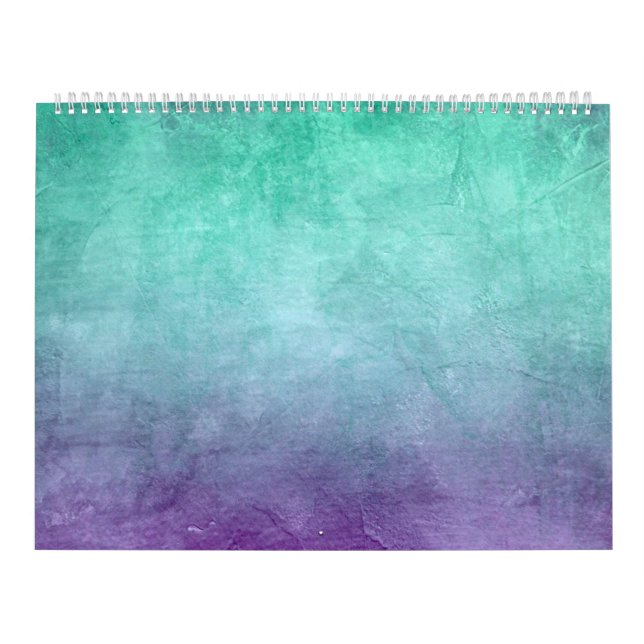 Calendário Grunge Colors - Teal & Purple (Capa)