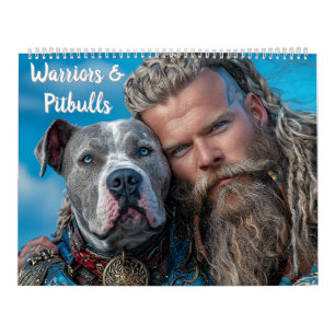 Calendário Guerreiros & Heróis de Cachorro Pitbull