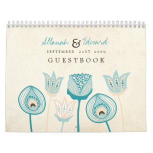 Calendário Guestbook personalizado Wedding do livro de