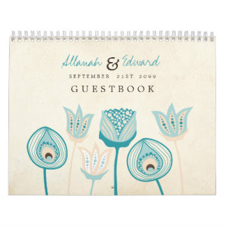 Calendário Guestbook personalizado Wedding do livro de