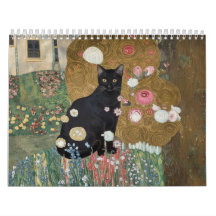 Gustav Klimt Gato Preto em um Jardim de Flores, Ar