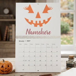 Calendário Halloween da Girly Jack O Lanterna Pumpkin Persona