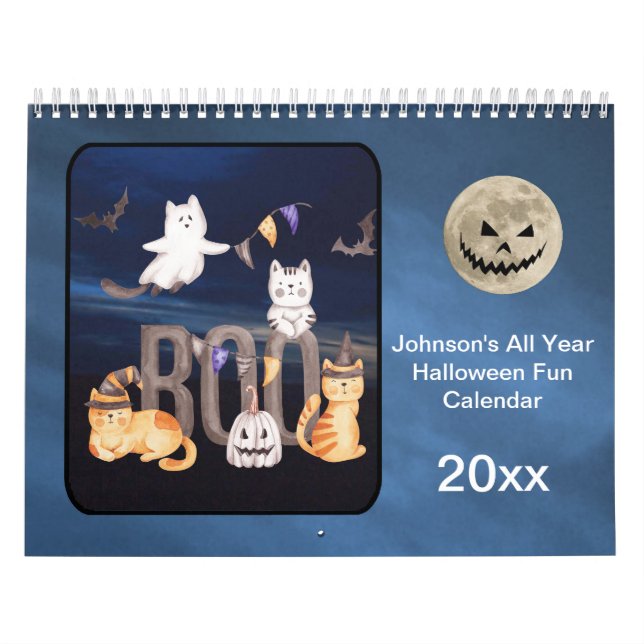 Calendário Halloween para diversão o ano inteiro personalizar (Capa)