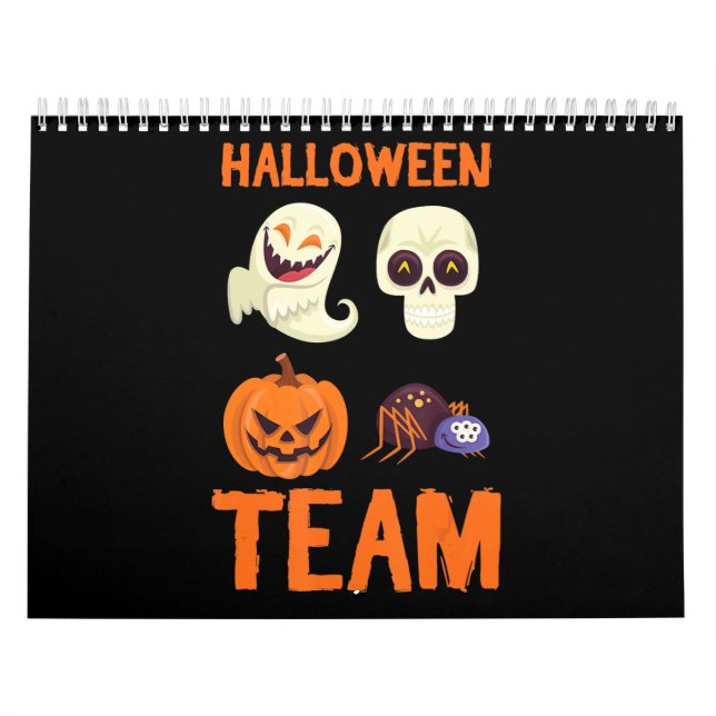 Calendário Halloween Team Skeleton Pumpkin Ghost Spider Spook (Capa)