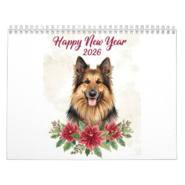 Calendário Happy New Year 2026 Dog Art