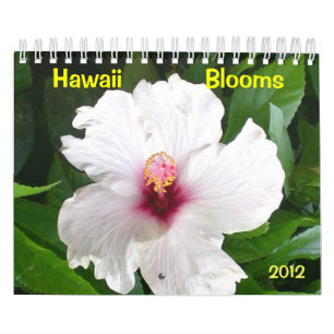 Calendário Hawaii Blooms com flores