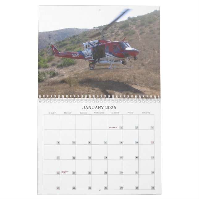 Calendário Helicóptero de SDFD (Jan 2026)