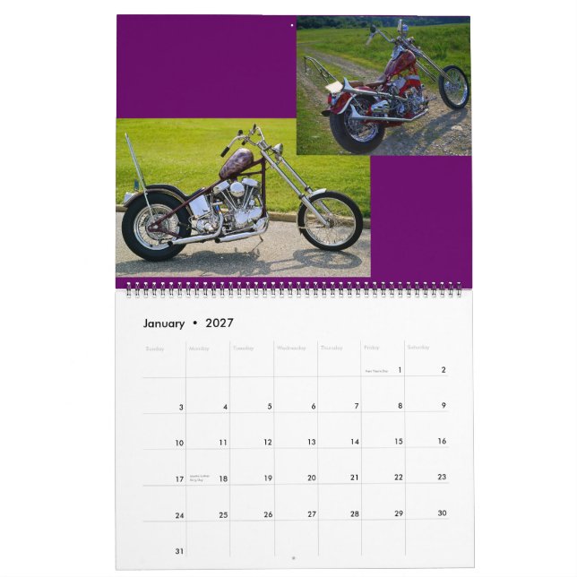 Calendário helicópteros de motocicleta clássicos II 2015. (Jan 2027)