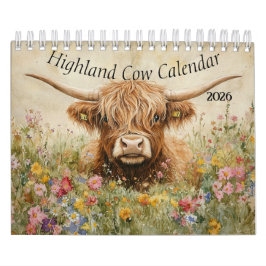 Calendário Highland Cow Calendar 2026