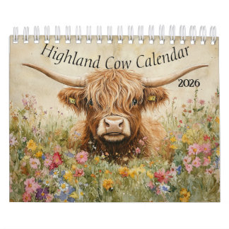 Calendário Highland Cow Calendar 2026
