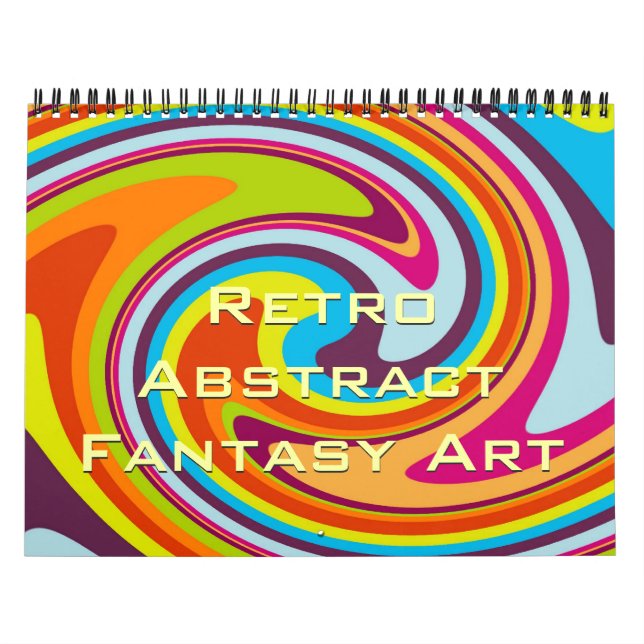 Calendário Hip Modern Colorous Retro Abstrato Fantasy Art (Capa)