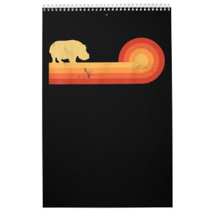 Calendário Hippopotamus 60s 70s Hippo
