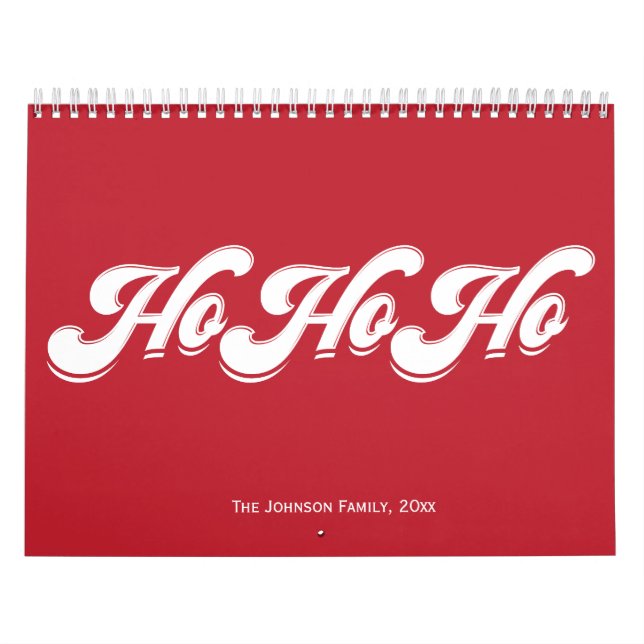 Calendário Ho Ho Ho de Natal Vermelho (Capa)