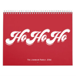 Calendário Ho Ho Ho de Natal Vermelho