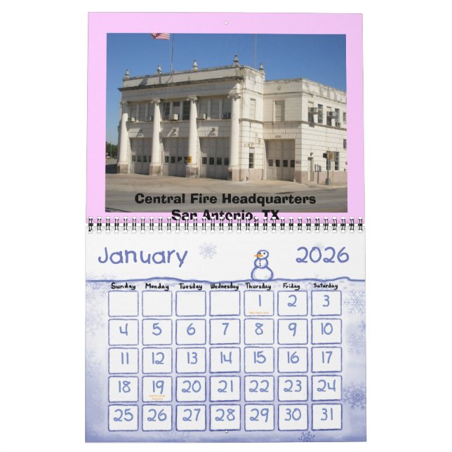 Calendário Honrando os Combatentes de Fogo (Jan 2026)