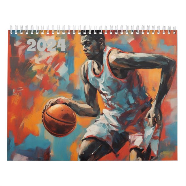 Calendário Hoops Dribble - Trabalhos de arte de presentes de 