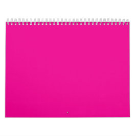 Calendário Hot Pink Solid Color Background | Vibrant Design