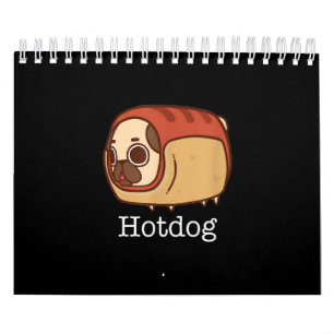 Calendário Hotdog  Adorável Pão Cão