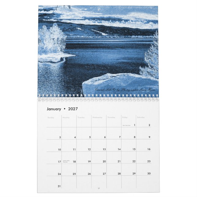 Calendário Idaho bonito (Jan 2027)