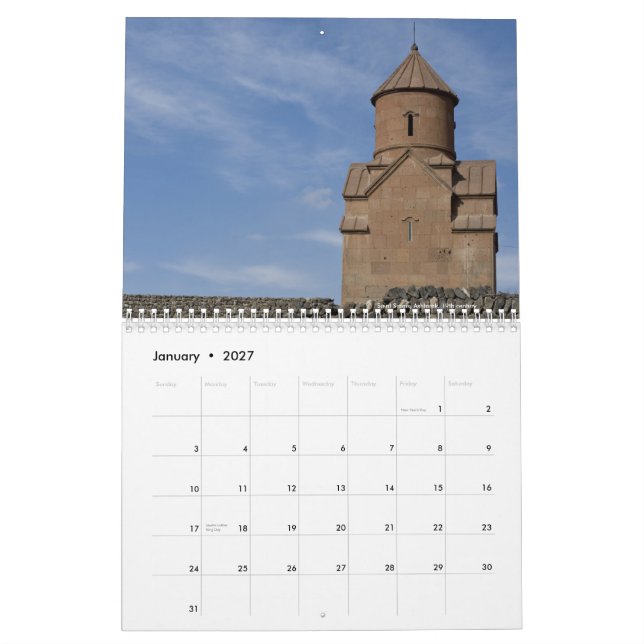 CALENDÁRIO IGREJAS ARMÉNIAS (Jan 2027)