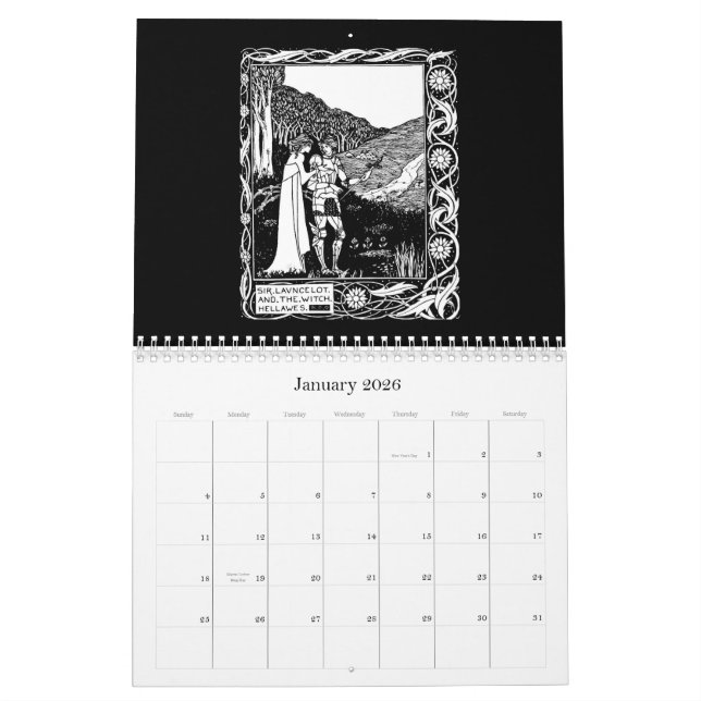 Calendário Ilustração-Aubrey Beardsley do Calendário-Vintage (Jan 2026)