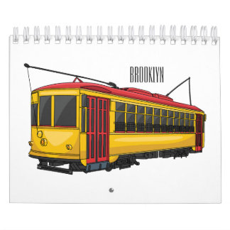 Calendário Ilustração de desenho animado de transporte