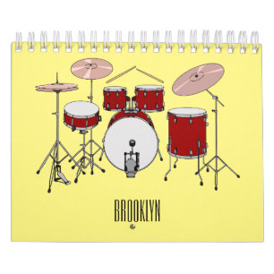 Calendário Ilustração de desenho de instrumentos musicais