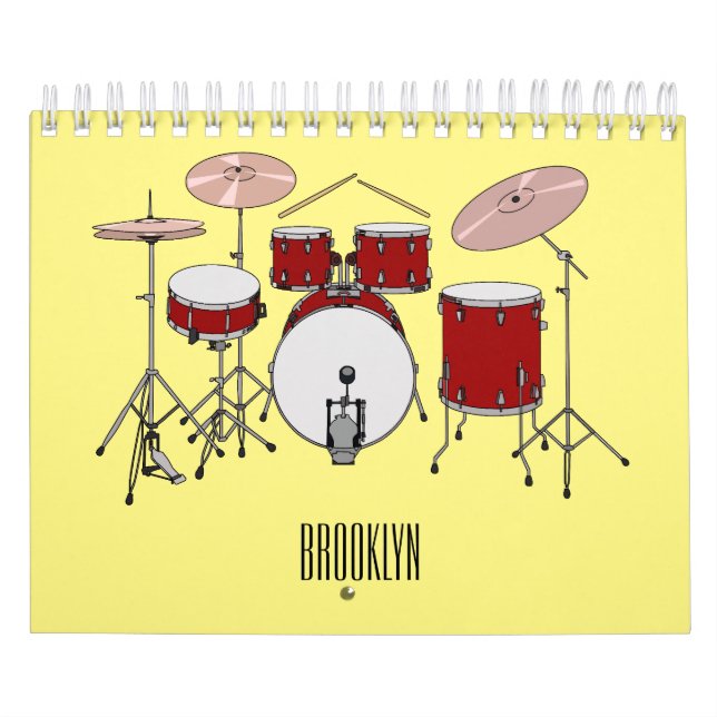 Calendário Ilustração de desenho de instrumentos musicais (Capa)