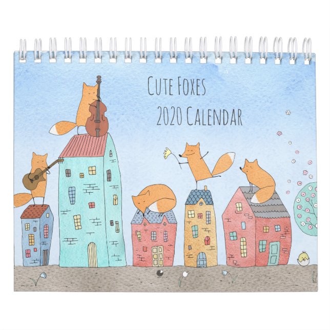 Calendário Ilustração Mensal de Fotos de Cores Aquáticas (Capa)