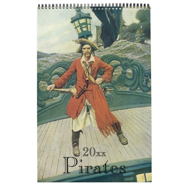 Calendário Ilustração Vintage Piratas e Buccaneers (Capa)