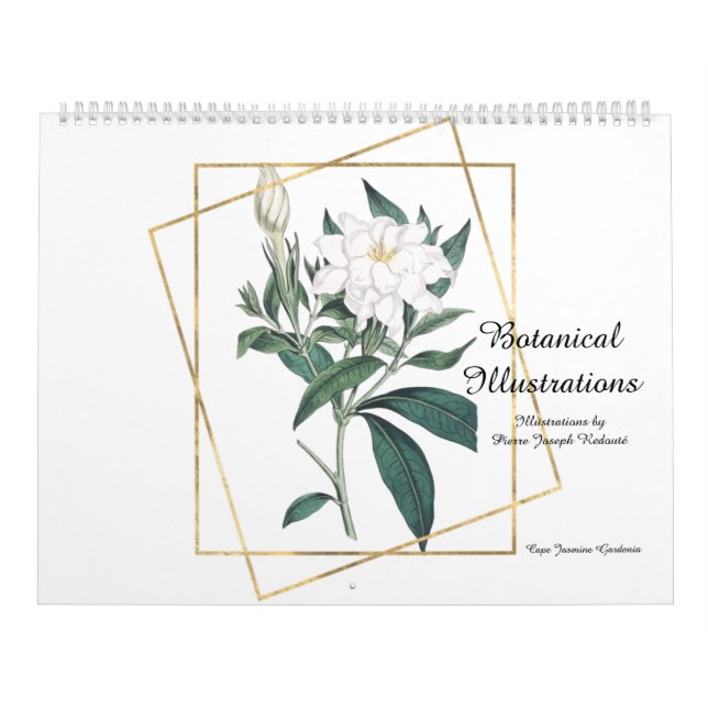 Calendário Ilustrações botânicas de Pierre-Joseph Redouté (Capa)