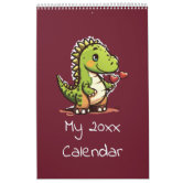 Calendário bonito dos dinossauros dos desenhos