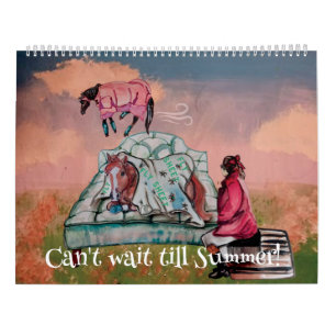 Calendário ilustrações divertidas de cavalos de minhas histór