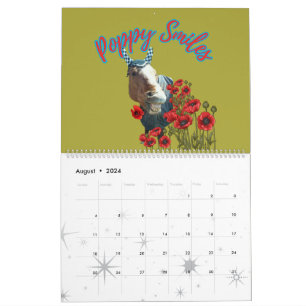 Calendário ilustrações divertidas de cavalos do meu calendári