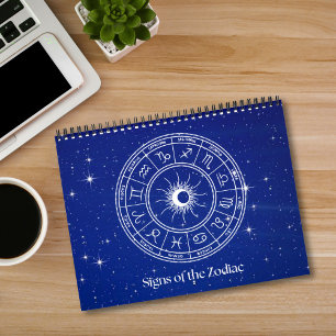 Calendário Ilustrações dos Signos do Zodíaco com Estrelas
