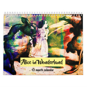 Calendário Ilustrações Vintage de Alice no País das Maravilha