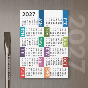 Calendário Ímã - 12 meses funky coloridos