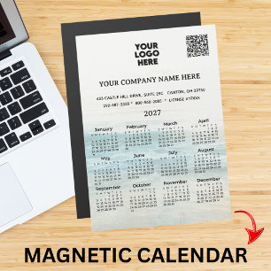 Calendário Ímã 2027 Nome da Empresa Logotipo Códig