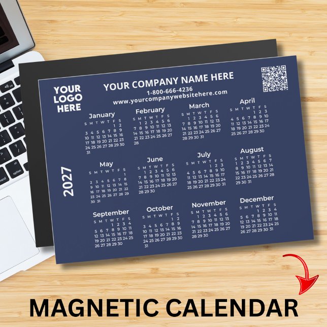 Calendário Ímã Código QR do Logotipo Empresarial 2 (Criador carregado)