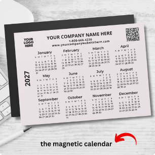 Calendário Ímã Código QR do Logotipo Empresarial 2