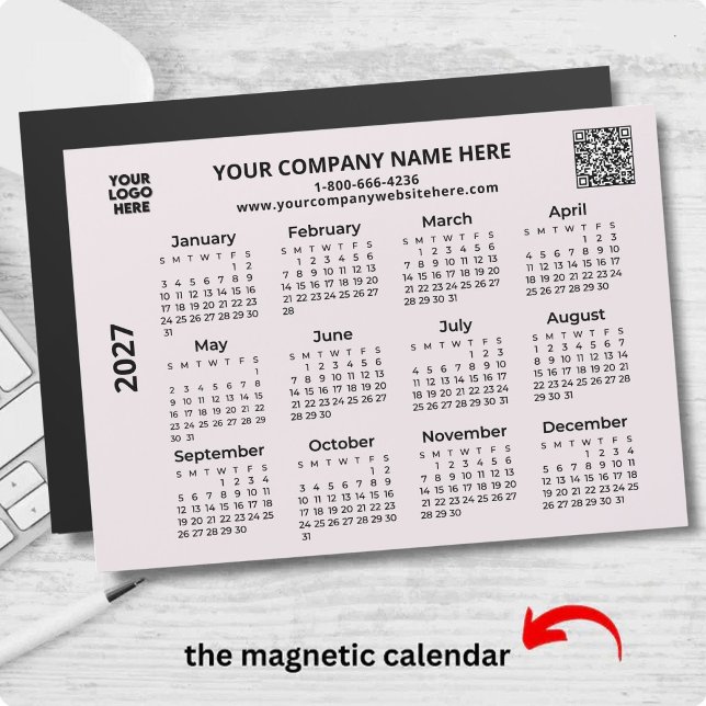 Calendário Ímã Código QR do Logotipo Empresarial 2 (Criador carregado)