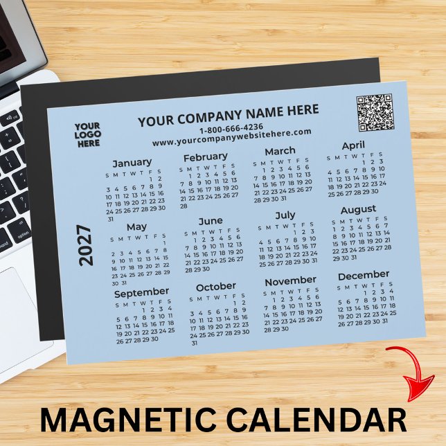 Calendário Ímã Código QR do Logotipo Empresarial 2 (Criador carregado)