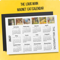 Calendário Ímã de 2027 dos Gatos de Louis Wain