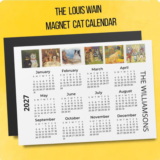 Calendário Ímã de 2027 dos Gatos de Louis Wain (Criador carregado)