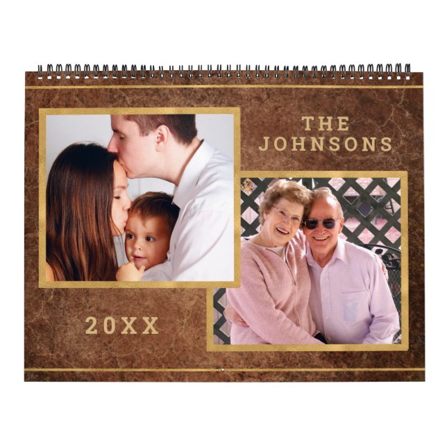 Calendário Imagem Personalizada de Grunge e Rustic Brown (Capa)