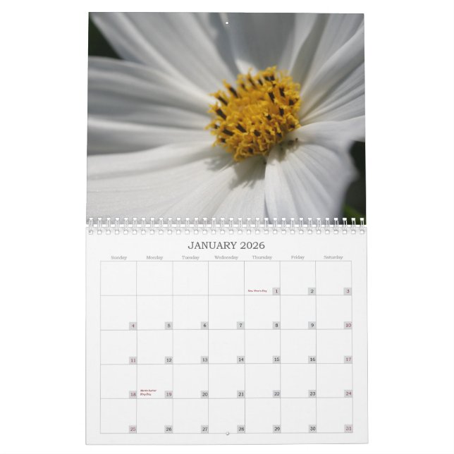 Calendário Imagens da flor (Jan 2026)